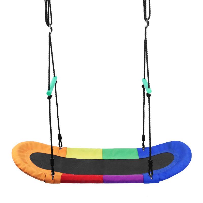 户家外休闲庭院秋千儿童qhe8用秋千船型牛津布带 扶手 悬挂秋千