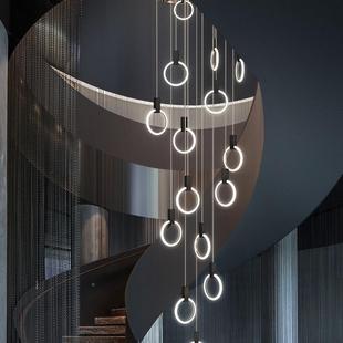 楼客梯吊酒店别墅l灯oft复式 楼大吊灯厅挑空长吊灯LD工程685灯定E