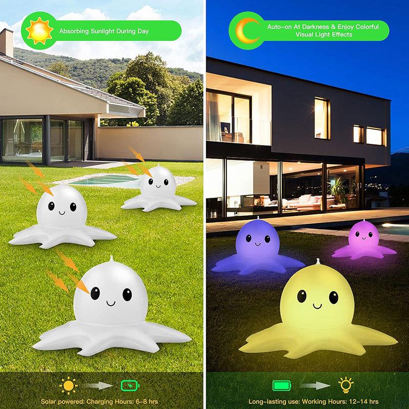 章鱼泳池灯池器太SG-RGBW阳能泳充电灯浮动池灯池塘灯带遥控海滩