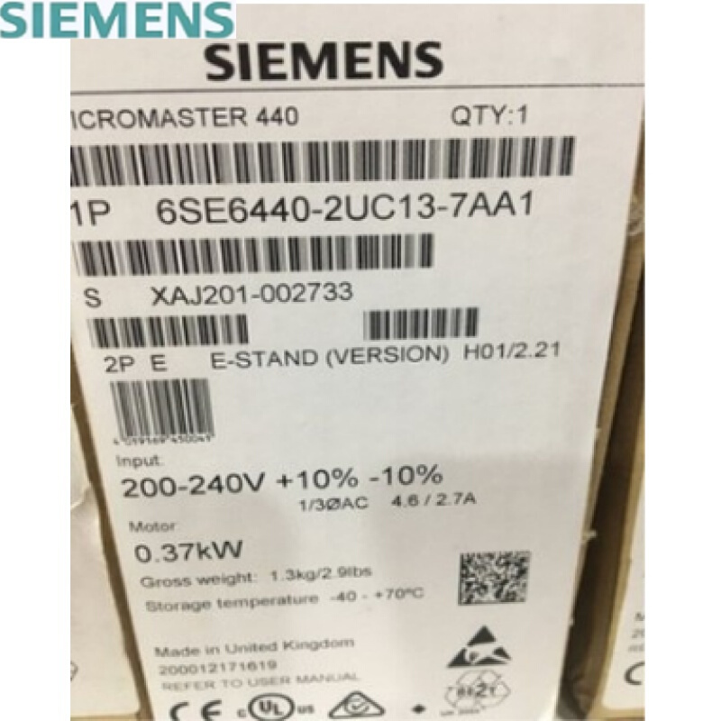 原装6SE6440-2UC13-7AA1 MM440变频器0.37kw 6SE64402UC137AA1 五金/工具 PLC 原图主图