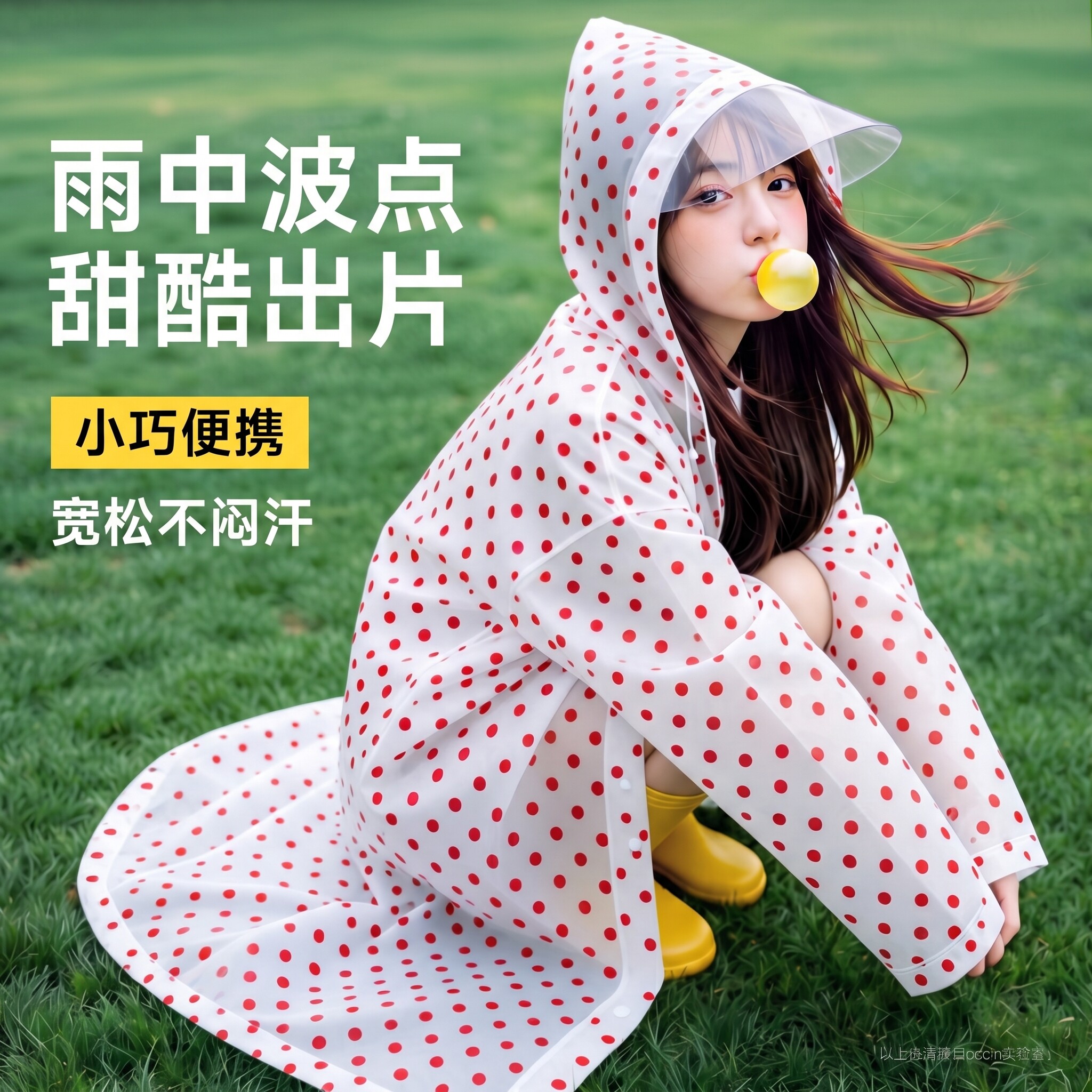 一次性雨衣波点可爱成人女款外穿旅行加厚电动车长款全身防暴雨