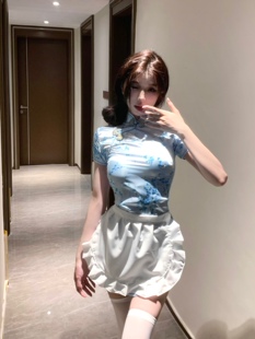 shyness-中华小厨娘-软妹女仆围裙COS服新中式旗袍连衣裙套装女