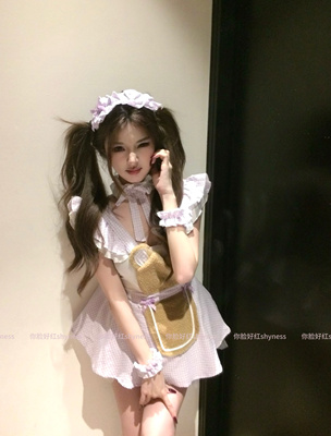 你脸好红shyness-芋泥抱抱熊-原创性感女仆纯欲厨娘荷叶边甜套装