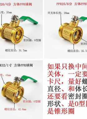 CR7Q灰色6分25ppr双活接球阀4分20水管1寸32热熔开关接头配件铜阀
