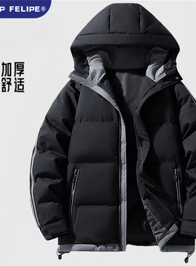 WASSUP FELIPE冬季短款2025新款休闲棉服连帽冬装加厚棉衣外套
