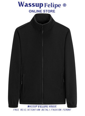 WASSUP FELIPE2025新款抓绒衣时尚休闲卫衣男士保暖夹克团购定制