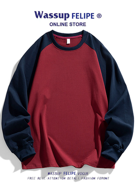WASSUP FELIPE插肩长袖T恤2025新款春秋季卫衣打底衫潮套头美式