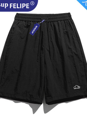 WASSUP FELIPE新款户外冰感休闲裤冰丝夏季薄速干五分裤宽松