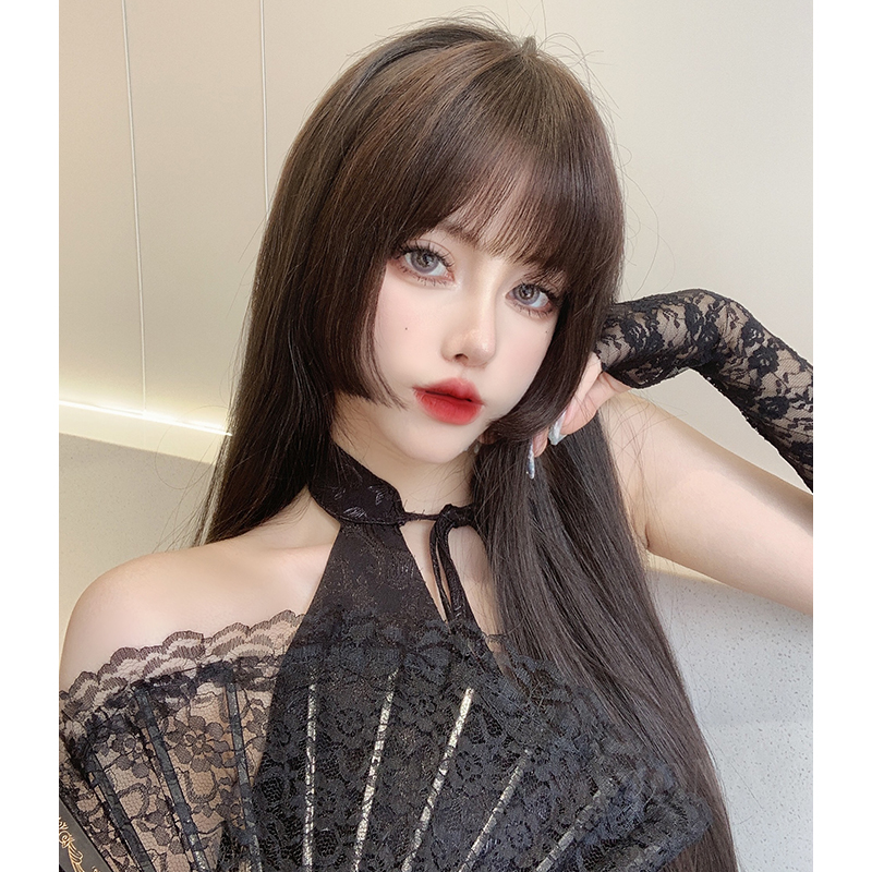 公主切假发片 二次元日系刘海自然前额假刘海女姬发式真发头帘