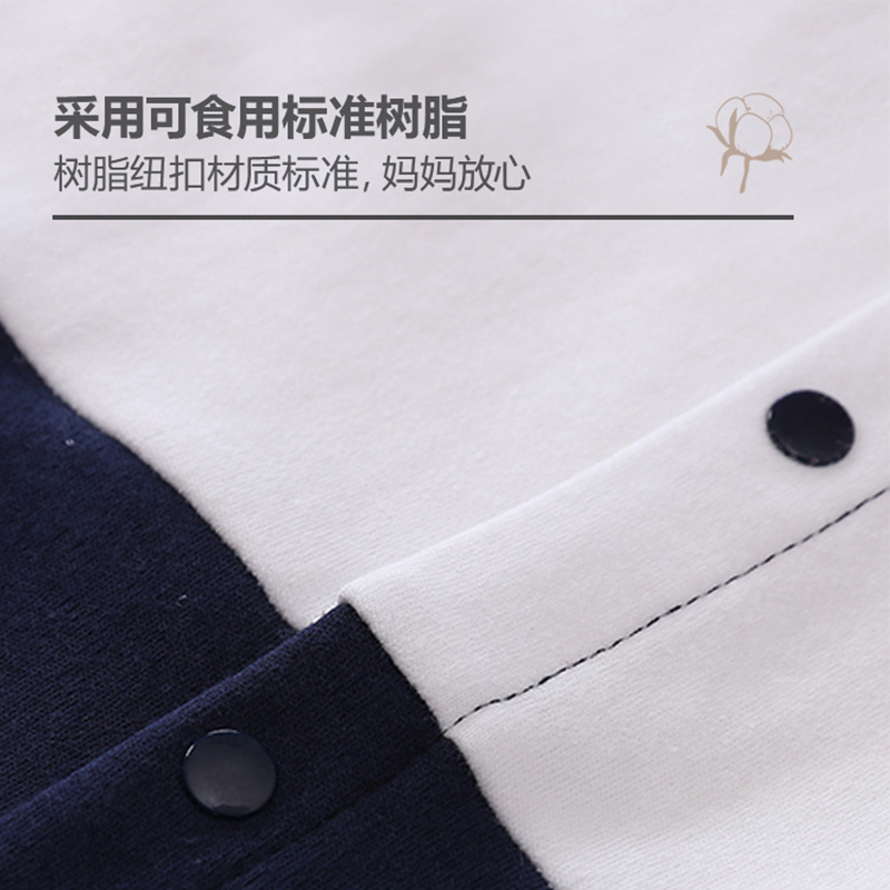婴儿夏季短袖薄款连体衣纯棉满月男宝宝机长衣服百天周岁礼服春季