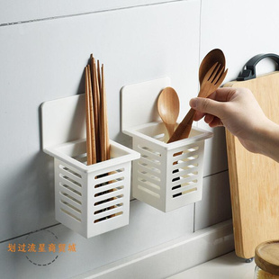 收纳筷子盒勺子收纳盒筷篓子筷子笼家用免打孔 筷子筒壁挂式 新款