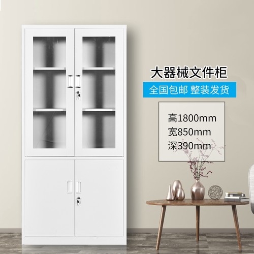 西安大器械文件柜铁皮柜资料柜不锈钢办公档案柜员工储物柜子加厚