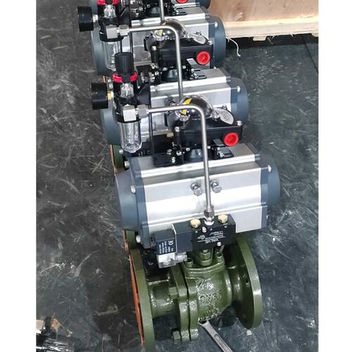 Q641F46-16C气动法兰衬氟球阀气动调节球阀耐腐蚀DN50 100