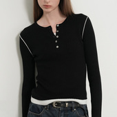 套头衫 女 IDEA 亨利领休闲叠穿层次感软糯针织长袖 现 GENERAL