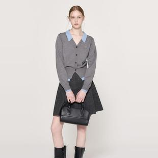 IDEA领口拼接撞色层叠V领针织开衫 GENERAL 4524 现