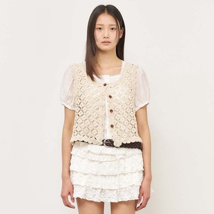 idea General 25春夏田园镂空提花针织背心6550 现