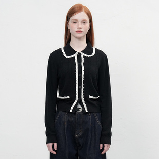 idea千金镂空麻花拼接花边针织开衫 General 4502 现