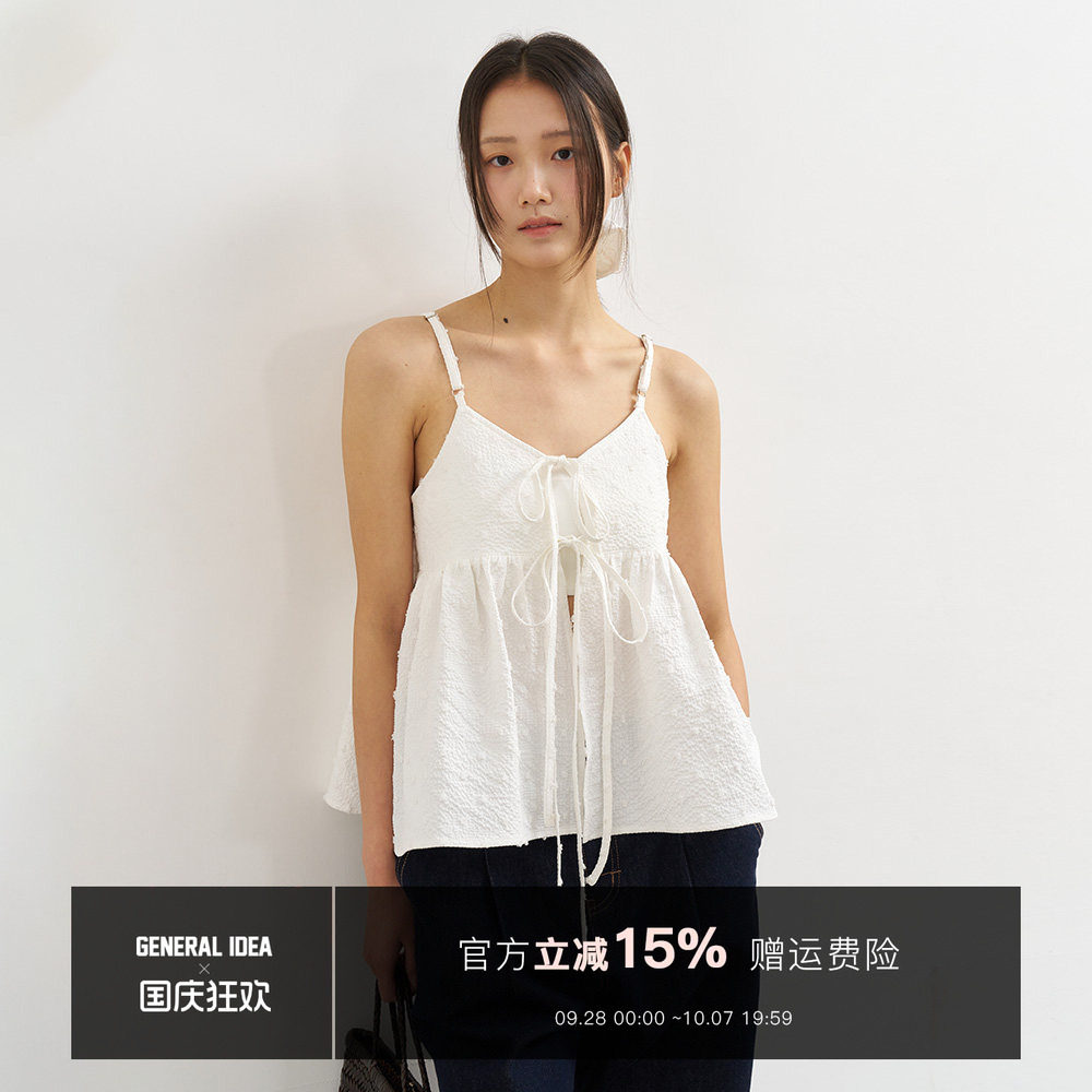 【折扣】General idea 韩国正品蝴蝶结正反两穿吊带上衣3526