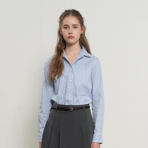 【现】GENERAL IDEA 经典条纹百搭复古铆钉长袖衬衫女装翻领