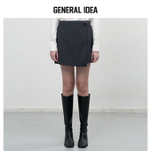 现 GENERAL IDEA几何美学高支侧扣修身 西装 短裙女通勤A字半裙