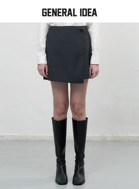 【现】GENERAL IDEA几何美学高支侧扣修身西装短裙6505