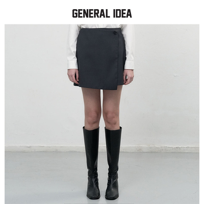 【现】GENERAL IDEA几何美学高支侧扣修身西装短裙女通勤A字半裙