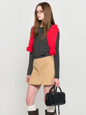 【现】General idea拼色包边细条纹圆领长袖1503