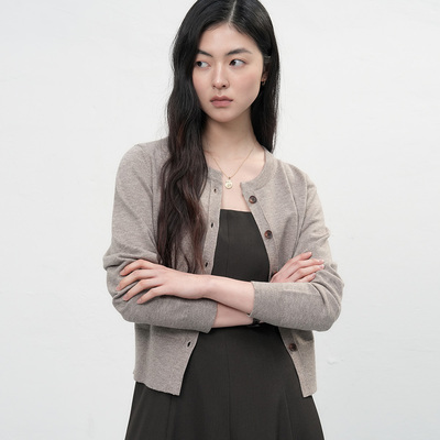 【宋智雅同款】General idea经典圆领金扣针织开衫4501