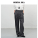 现 GENERAL IDEA都市通勤风深灰白条纹高腰宽松百搭西装 长裤 女