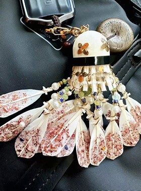 粉色鎏金羽毛球挂件手工diy材料