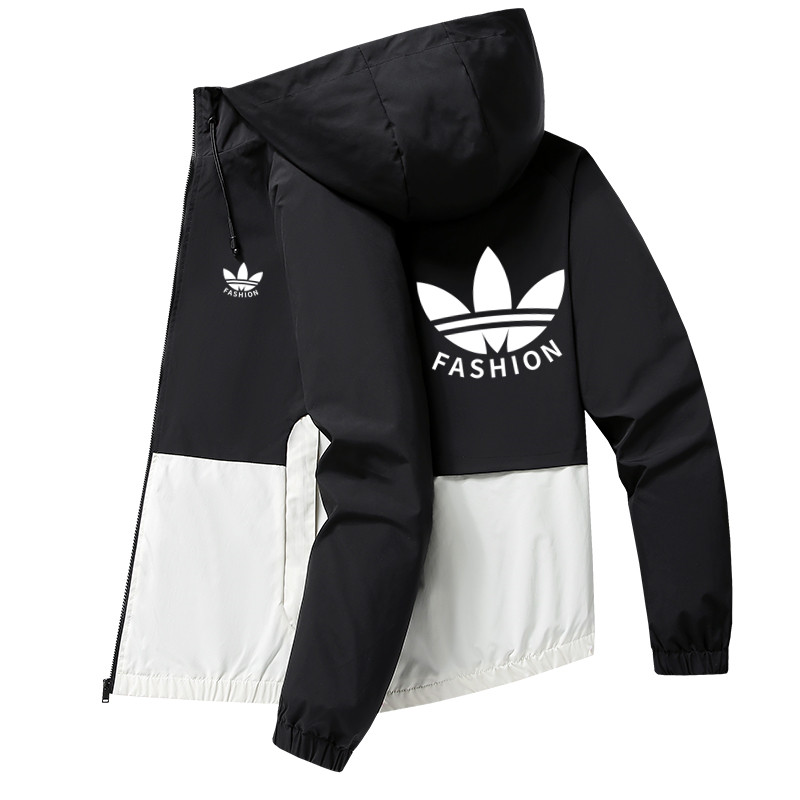 兰瑟姆三叶草2025春季运动冲锋衣外套男女三条杠加绒休闲夹克风衣