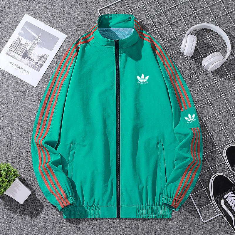 兰瑟姆三叶草2025春秋薄款运动风衣外套男女三条杠夹克休闲冲锋衣