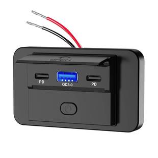 QC3.快充车载家用充 房车大巴0款 三接口快充2 24V通用改装 PD3.01