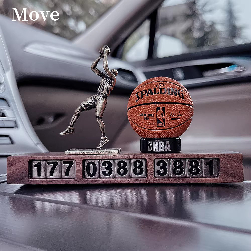 德国车载NBA篮球运动员停车号码牌创意装饰品汽车摆件无损安装款