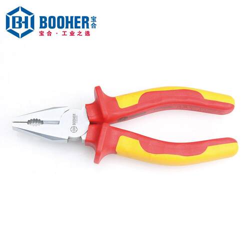 Booher宝合工具双色VDE绝缘钢丝钳BH0220006/7/86-8英寸可选