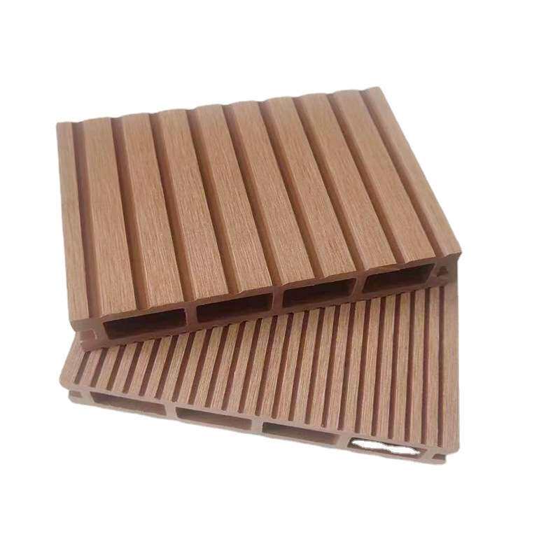 厂家直售户外塑木地板 别墅花园防腐生态木板 强化木塑板在线压花