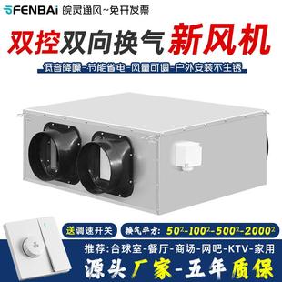 皖灵家用新风系统商用净化新风换气一体机双控新风机静音排风机