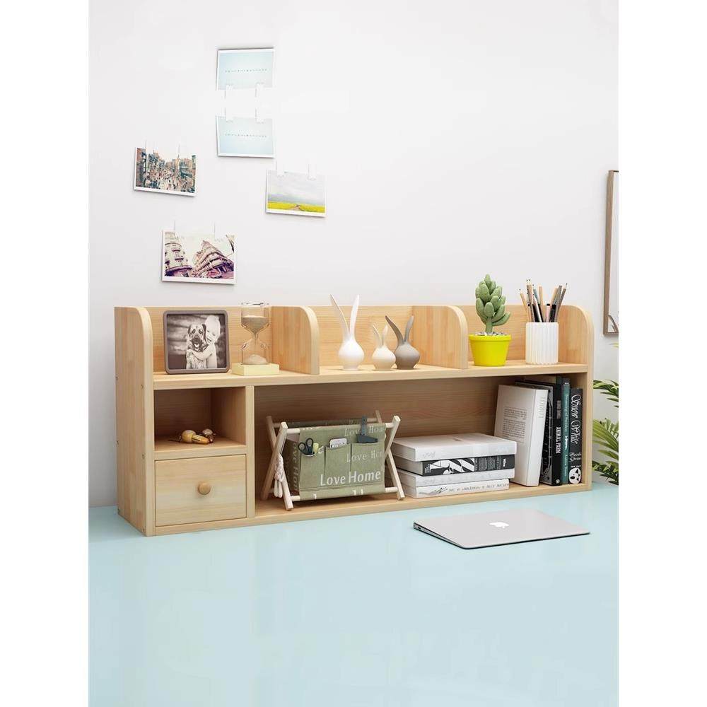 简易实木桌上小书架学生儿童收纳架松木多层飘窗储物柜桌面置物架,住宅家具,书架,淘宝优惠券,粉丝福利购,淘宝优惠卷