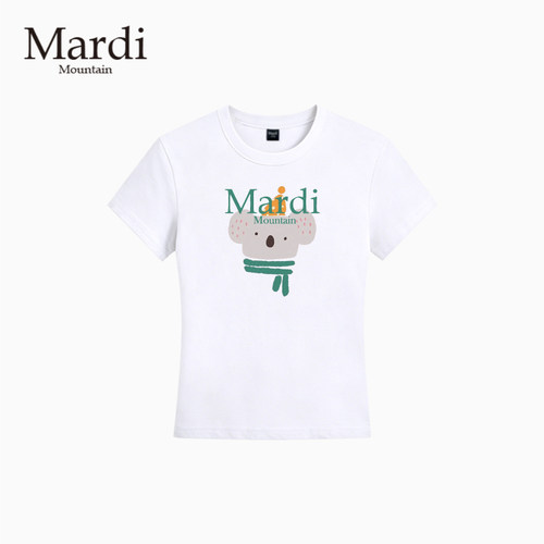 官方授权 Mardi Mountain韩国正品 凉感修身小领口正肩短袖T恤