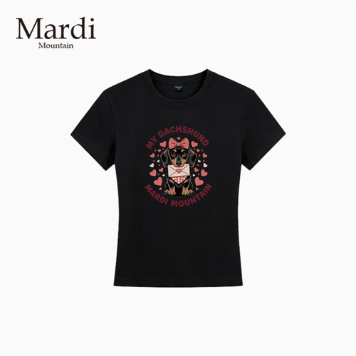 官方授权 Mardi Mountain韩国正品 凉感修身小领口正肩短袖T恤
