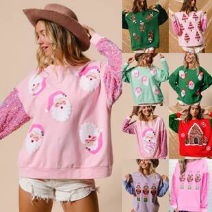 Women's Christmas Nutcracker Sweatshirt Crewneck Oversize Lo