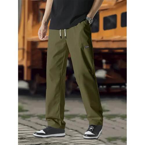 Mens Stylish New Soft Fabric Drawstring Trousers With Pocket