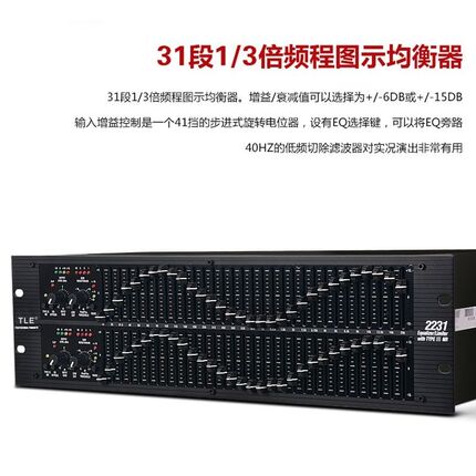 1231/2231 Professional Dual 31-Band Equalizer for Performances, Bars, Stages, Conferences, Ktv, Noise Reduction and Tuning Effects