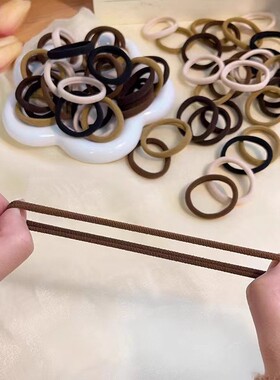 简约高弹力发圈女扎头发皮筋耐用发绳高马尾头绳布艺圆形高弹性