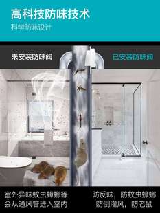 潜水艇止逆阀卫生间止回阀家用厕所通风口排风扇防味阀换气管通用