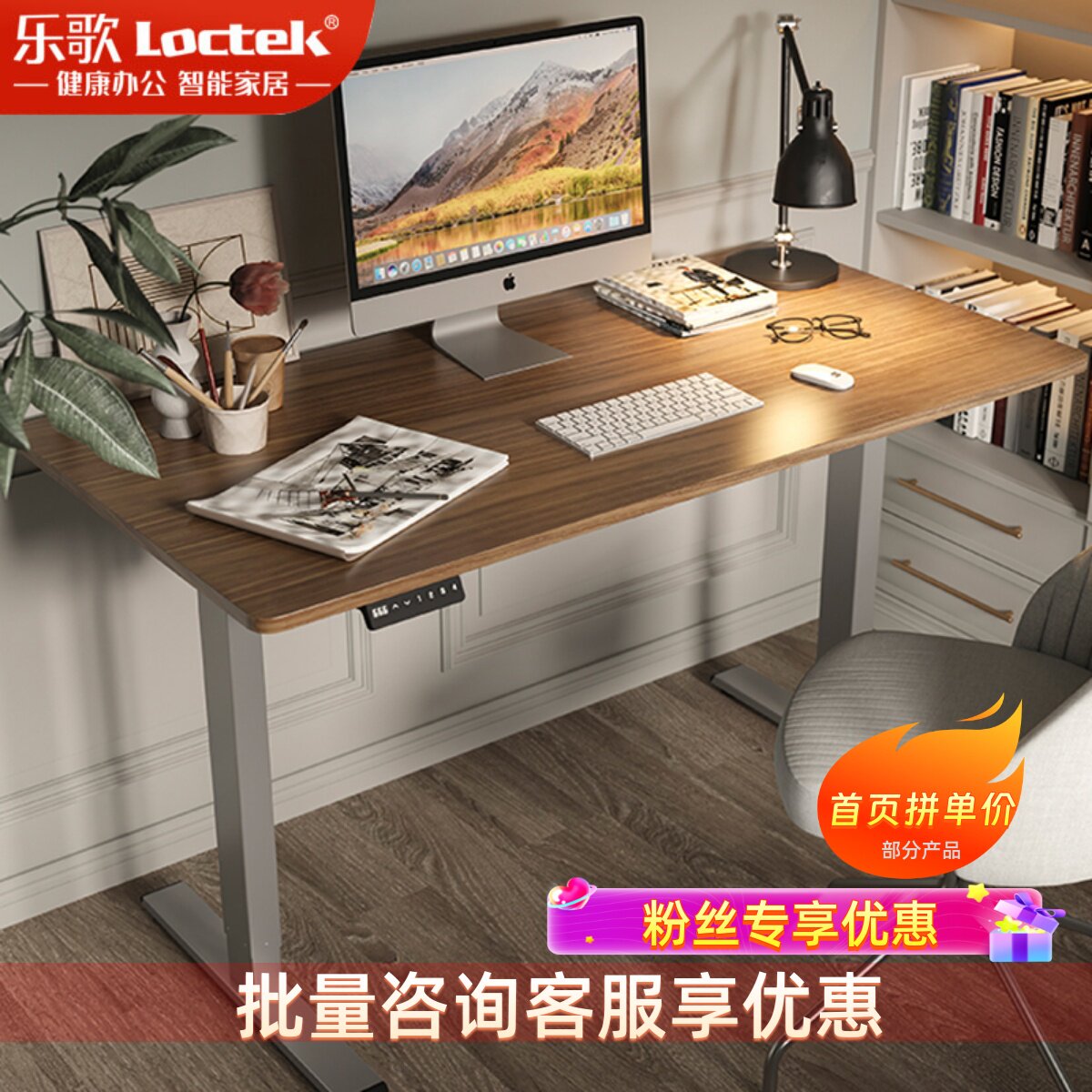 乐歌e2电动升降桌工作台电脑桌e3t家用写字书桌学习办公桌学习桌