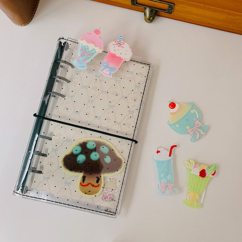 星星鱼 可爱冰激凌亚克力书签装饰手帐装饰卡通m5配件