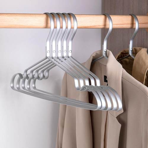 铝合金衣架加粗加厚防风太空铝挂衣家用实心轻奢无痕耐高温衣撑子