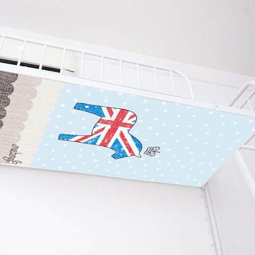 大学生宿舍下铺床帘防尘顶布贴魔术贴简约高低床寝室挡灰布加厚