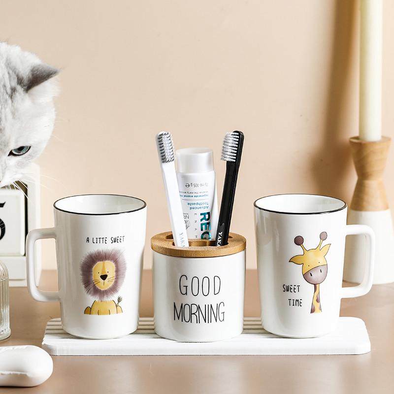 卡通刷牙杯创意简约家用漱口杯陶瓷情侣牙缸洗漱亲子杯子儿童套装,家庭/个人清洁工具,洗漱杯,淘宝优惠券,粉丝福利购,淘宝优惠卷